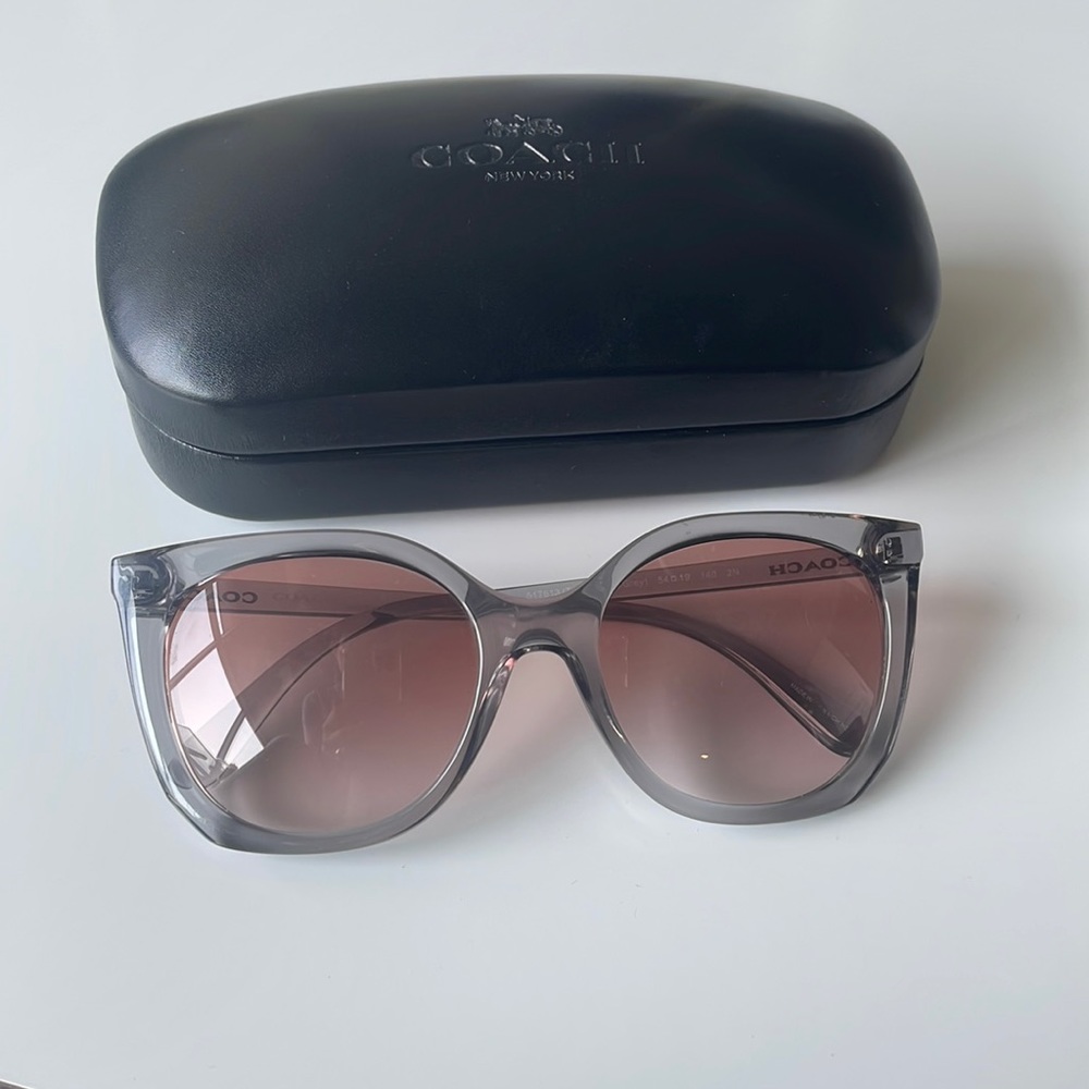 Coach translucent gray oversized sunglasses